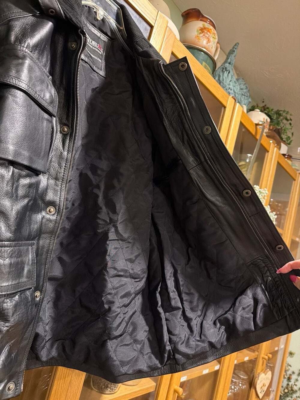 Petorucci Authentic Outerwear Men's Black Grain Leather Field Jacket - Picture 4 of 11